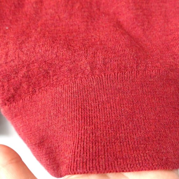 UNTUCKit Sweater Mens Large Red Wool Knit Quarter Zip Pullover Merino Jumper - Picture 7 of 9